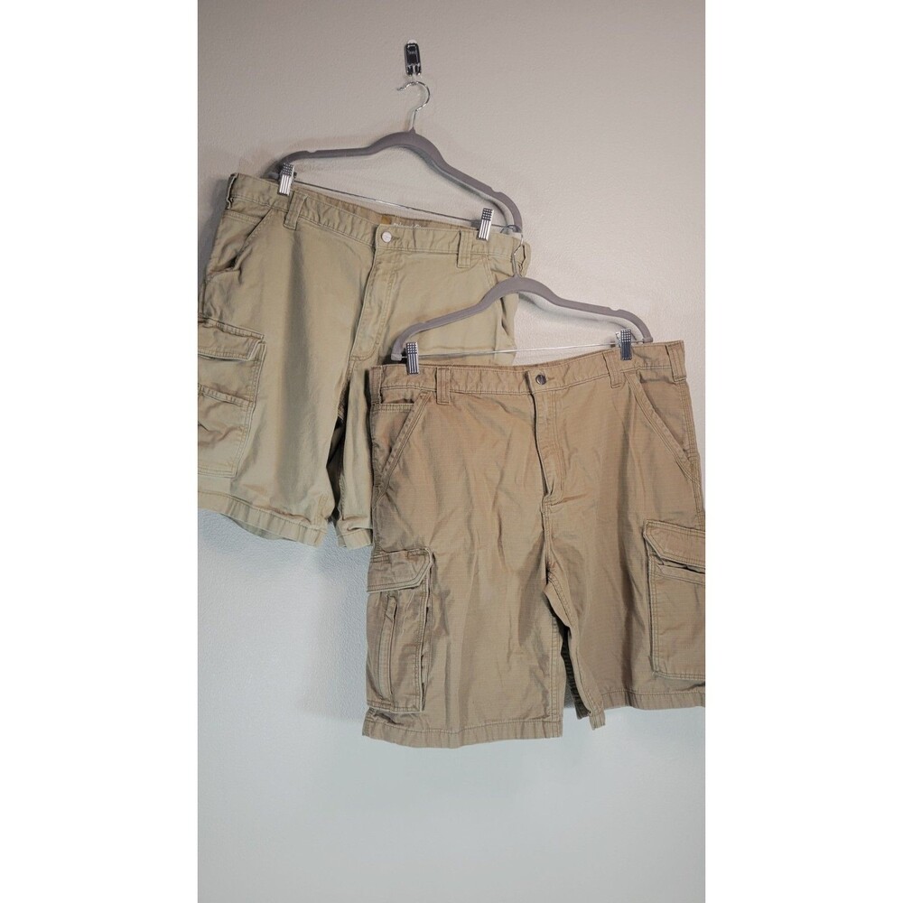 Carhartt‎ Men's Relaxed Fit Cargo Shorts Bundle Size 40 Tan Khaki Ripstop...